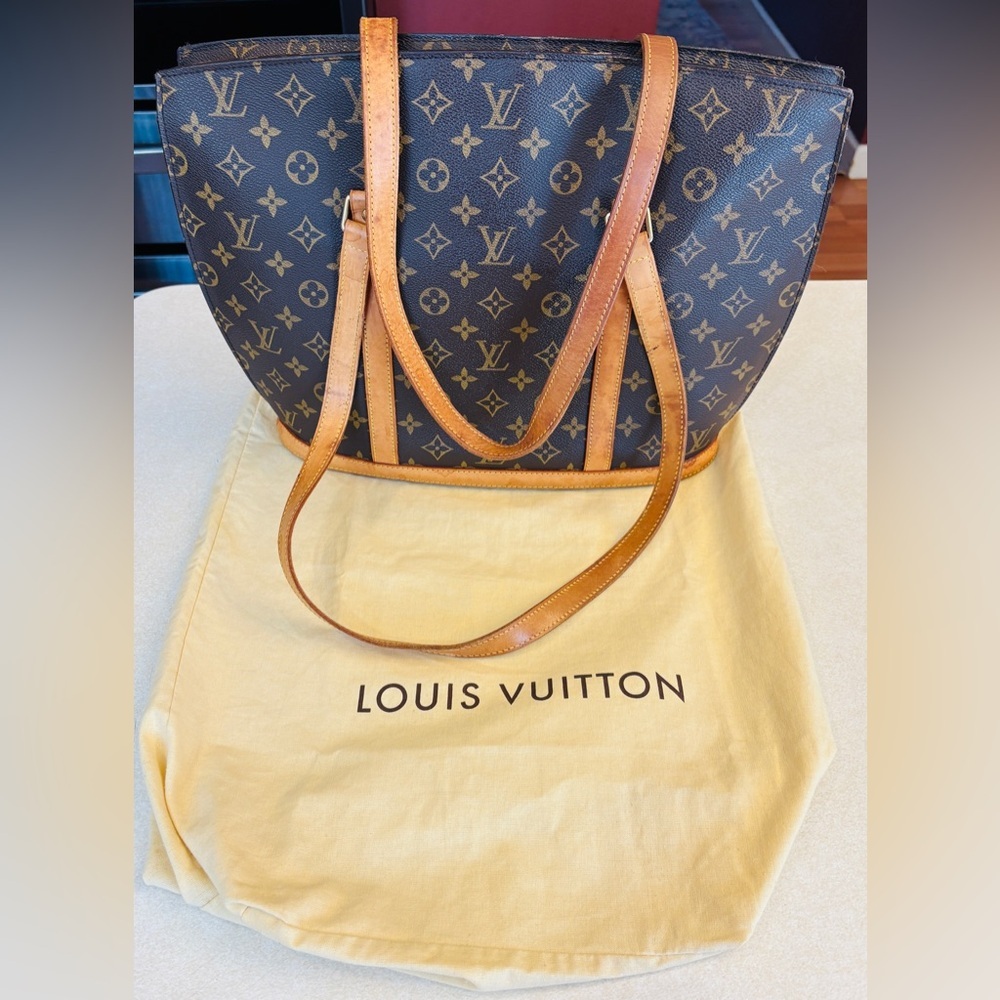 LOUIS VUITTON Brown Babylon Monogram Tote w/Dust Bag, Authentic. EUC - Picture 5 of 16
